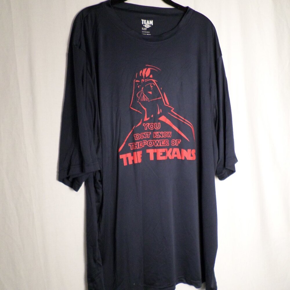 Team 365 Houston Texans Navy Blue & Red Mens Short Sleeve Tee Darth Vader Sz 4XL